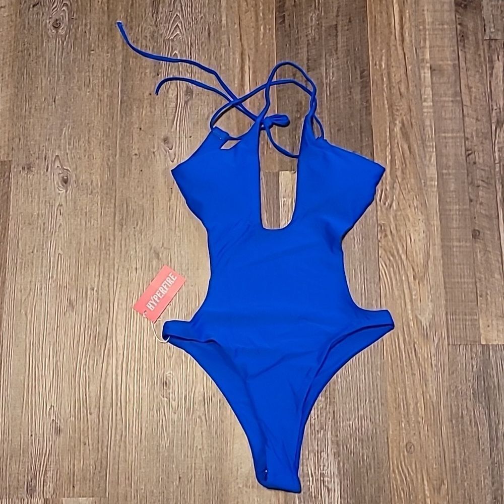 Blue One Piece Hyerfire Bathing Suit Swimsuit Women's Size Large